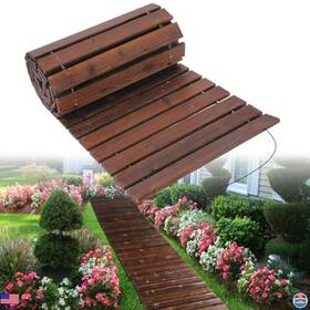 Rust-oleum B09jnq7t25 8.2 Ft Wooden Garden Pathway - Weather Resistant Carbonized Pine Walkway Pavers