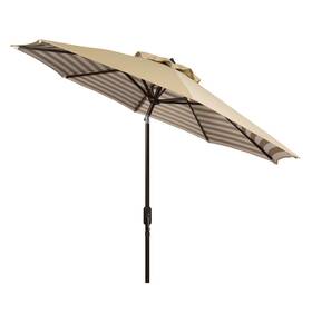 Pat8107f Safavieh Athens 11ft Round Outdoor Patio Umbrella - Uv Resistant With Auto