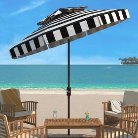 Safavieh Pat8203b Elsa 9ft Outdoor Patio Umbrella Double Top - Uv Resistant Auto