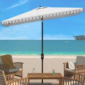 Safavieh Pat8310e 6.5x10ft Rectangular Outdoor Patio Umbrella - Uv Resistant With