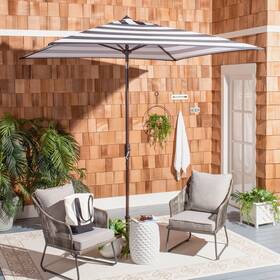 Safavieh Pat8404d Iris 7.5ft Square Outdoor Patio Umbrella - Uv Resistant With Auto