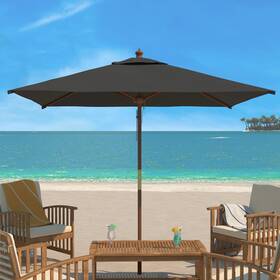 Safavieh Pat8409e Velop 7.5ft Square Outdoor Patio Umbrella - Wood Frame No Tilt