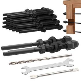 Simax-0995 Saluinoki 20pcs 1/8 Cable Railing Tensioner Kit Black 1pc Drill Bit 2pcs Wrench For 4x4