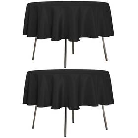 Sancua 2pcs-60yuan-heise 2 Pack Round Tablecloth 60 Inch Black Stain And Wrinkle Resistant Tab