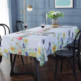Tc-5270-et-01 Sastybale Easter Tablecloth Wrinkle Free And Stain Resistant Rectangle Fabric