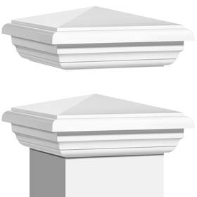 Sasylvia Cha-sasylvia-2628 2-pack 4x4 Vinyl Fence Post Caps White Pvc Pyramid Style Uv Resistant