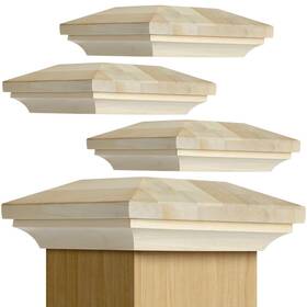 Sasylvia Cha-sasylvia-2973 4 Pcs 3.5 Inch X Wood Newel Post Cap Fence For Topper Top Resistant