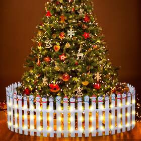 Sasylvia Cha2447 Christmas Fence Decorations Xmas Wooden Picket Fences Tree Fenc
