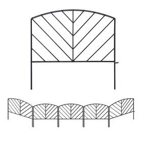 Scendor 975210900409 5pack Decorative Fence 17inx7.9ft Garden Metal Rustproof Outdoor Landscape Patio