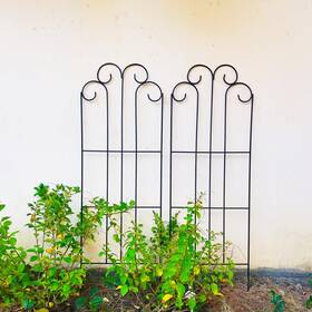 Scendor Garden 975210901093 2 Pack Black Trellis For Climbing Plants 45 X 15.9 Iron Plant Su