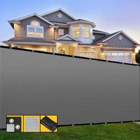 Shadespeare Ssp4x50-grey 4ft X 50ft Gray Fence Privacy Screen With Bindings And Grommets Heavy Duty For Ga