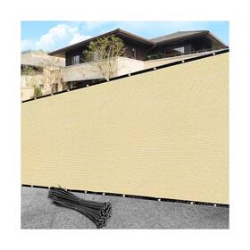 Shadewiz Swz4x114beige 4ft X 114ft Custom Size Beige Privacy Screen Fence Cover Heavy Duty Fencing Mes