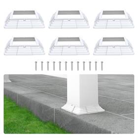 Shenzhenshijunyuandianzishangwuyouxiangongsi 313115380340 6 Pack Vinyl Post Skirt Covers For 4x4 Wood Handrails And Porch Posts - White