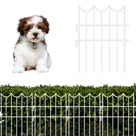 Gfm-h16.5whx10-1224 Shoplala Decorative Fences 10 Panels 12in L X16.5in H Rustproof White Metal Wire