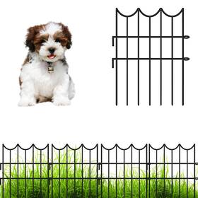 Gfm-h16.5x10-1224 Shoplala Animal Barrier Fence 10 Panels 12in L X16.5in H Black Metal Wire Rustproof
