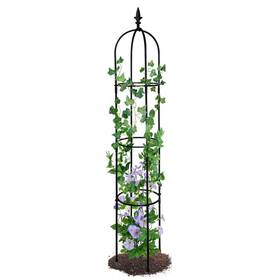 Db-zx-d0102hirkva Siavonce 6.2ft Garden Obelisk Trellis Lightweight Rustproof Plastic Coated Metal Tall