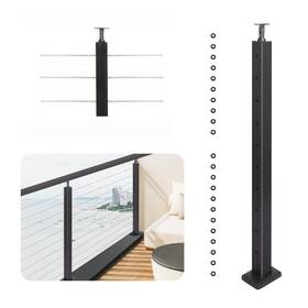 Sidasu 037585510725 36 Inch Level Post Drilled Cable Railing Stainless Steel Adjustable Line Pos