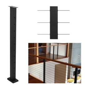 Sidasu C01splzhspd0001 36 Inch Level Post Drilled Cable Railing Stainless Steel Fixed Top Li
