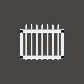 Sim Supply Inc. 160278 41-1/2 Inch W. X 3 Ft. H. Spaced White Vinyl Picket Gate Inc