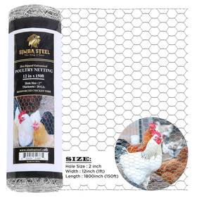 20ga Simba Steel 850054316875 Chicken Wire 12 In X 150 Ft 2 Inch Mesh Poultry Netting Hot 20ga Simba Steel 850054316875 Chicken Wire 12 In X 150 Ft 2 Inch Mesh Poultry Netting Hot