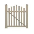Skpi-3cv-5x53 Weatherables Khaki Sanibel Arched Vinyl Picket Fence Gate Kit