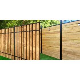 Slipfence 445000013002 3 Inch X 8 Ft. Black Powder Coated Aluminum Fence Post And Cap