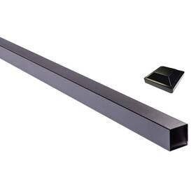 Slipfence 445008585570 3 Inch X 8 Ft. Black Powder Coated Aluminum Fence Post And Cap