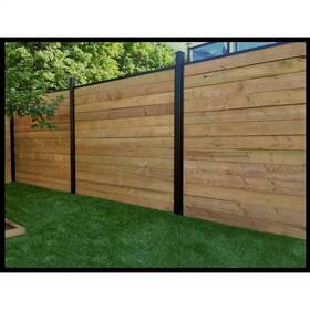 Slipfence 445028221205 Black Aluminum 6 Ft. Fence Rail Channel Kit Composite Fencing Powder Coated