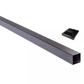 Slipfence 445055435484 3 Inch X 100 Black Powder Coated Aluminum Fence Post Includes Ca