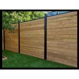 Slipfence 744110177282 81 Inch X 1-1/4 Black Aluminum Fence Channels For 7ft. High Fenc