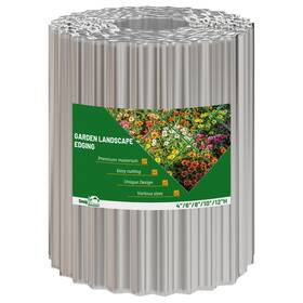 Snugniture Silver-12 20 Corrugated Metal Garden Edging 12 Inch X 20ft Sturdy Lawn Border