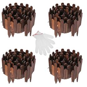 Xla-soaoo-117 Soaoo 4 Pack Wood Garden Edging Border Outdoor Landscape Flexible Deco Xla-soaoo-117 Soaoo 4 Pack Wood Garden Edging Border Outdoor Landscape Flexible Deco