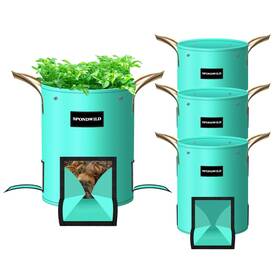 Spondwild 850075990191 4 Pack 15 Gallon Potato Grow Bags Pe Garden Green