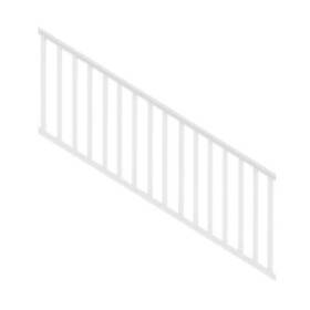 73025682 Stair Rail Kit 8 Ft. Without Brackets Uv Protected Water Resistant Vinyl White
