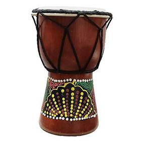 In115 Stoneage Arts Novelty Decorative Djembe 6 Inch High X4 Top Abstract