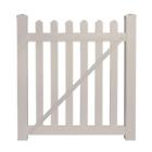 Stpi-3-5x48 Weatherables Tan Chelsea Vinyl Spaced Picket Fence Gate Kit