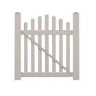 Stpi-3cv-5x53 Weatherables Uv Protected Tan Sanibel Arched Vinyl Picket Fence Gate