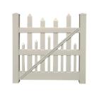 Stpi-3raltnrsc-4x48 Weatherables Tan Water Resistant Salem Scallop Vinyl Picket Fence Gate