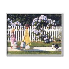 Stupell Industries 049182723437 Girls Gardening Neighborhood Sidewalk Picket Fence Heide Presse Grey Framed W Stupell Industries 049182723437 Girls Gardening Neighborhood Sidewalk Picket Fence Heide Presse Grey Framed W
