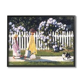 Stupell Industries 049182723468 Girls Gardening Neighborhood Sidewalk Picket Fence Heide Presse Black Framed Stupell Industries 049182723468 Girls Gardening Neighborhood Sidewalk Picket Fence Heide Presse Black Framed