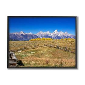 Stupell Industries 196216719260 Panoramic Mountain Peaks Countryside Fence Grassland Field Design By Daniel