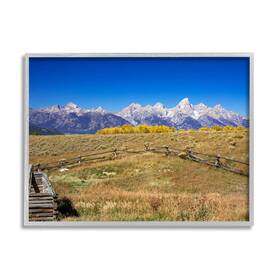 Stupell Industries 196216719291 Panoramic Mountain Peaks Countryside Fence Grassland Field Design By Daniel