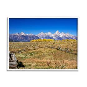 Stupell Industries 196216719369 Panoramic Mountain Peaks Countryside Fence Grassland Field Design By Daniel