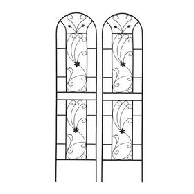 Sudzendf 313026296266 2-pack 86.7 Inch X 19.7 Black Metal Garden Trellis Rustproof For Cli