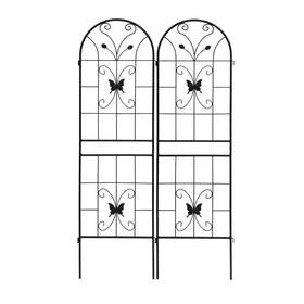 Sudzendf 313037913992 2-pack 71 Inch X 19.7 Black Metal Garden Trellis Rustproof For Climb