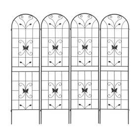 Sudzendf 313111042068 86.7 Inch Black Metal Garden Trellis Rustproof Outdoor Flower Support 4