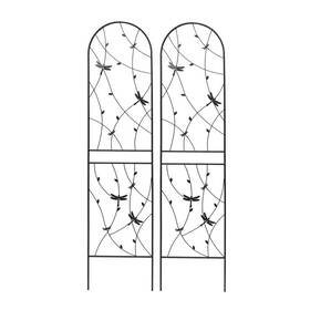 Sudzendf 705353267284 4 Pack 86.7 Inch X 19.7 Black Metal Garden Trellis Rustproof For Cli