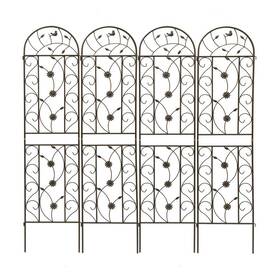Sudzendf 744110878127 4-pack 86.7 Inch X 19.7 White Metal Garden Trellis Rustproof For Cli