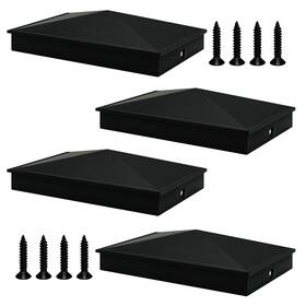 Sumglicie 717097884429 4x6 Black Aluminum Pyramid Post Caps Cover For Nominal Wood Actual