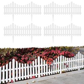 Sm-155 Sungmor 973689491459 Lightweight And Flexible Plastic White Edging Garden Picket Fence Pack